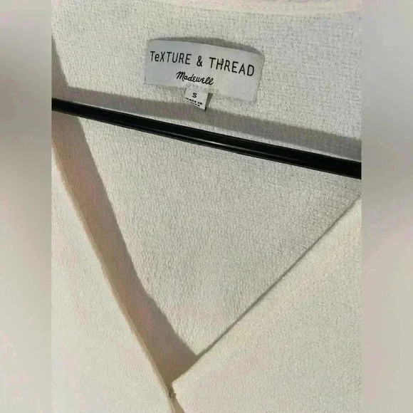 MADEWELL Texture & Thread Women’s Small Plus Ottoman Cream White Knit Wrap Top - Picture 8 of 10